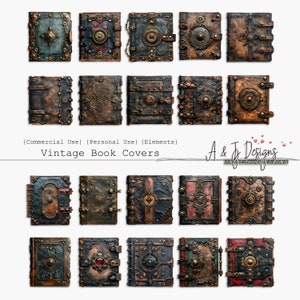 Vintage Book Covers, CU, PU, Printable, Clipart, Junk Journal, Mixed Media, Elements, Paper Craft, Scrapbooking, Digital Download