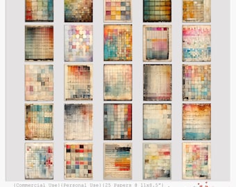 Ledger of Forgotten Colors | Vintage Paint Swatch Digital Papers | Shabby Grunge Sheets for Junk Journals, Scrapbooking & Mixed Media Art