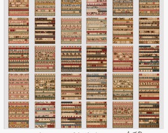 May include: A collection of 30 digital paper sheets featuring various horizontal strips of washi tape designs with Christmas themes, including reindeer, pine trees, snowflakes, and plaid patterns in red, green, blue, and cream colours.