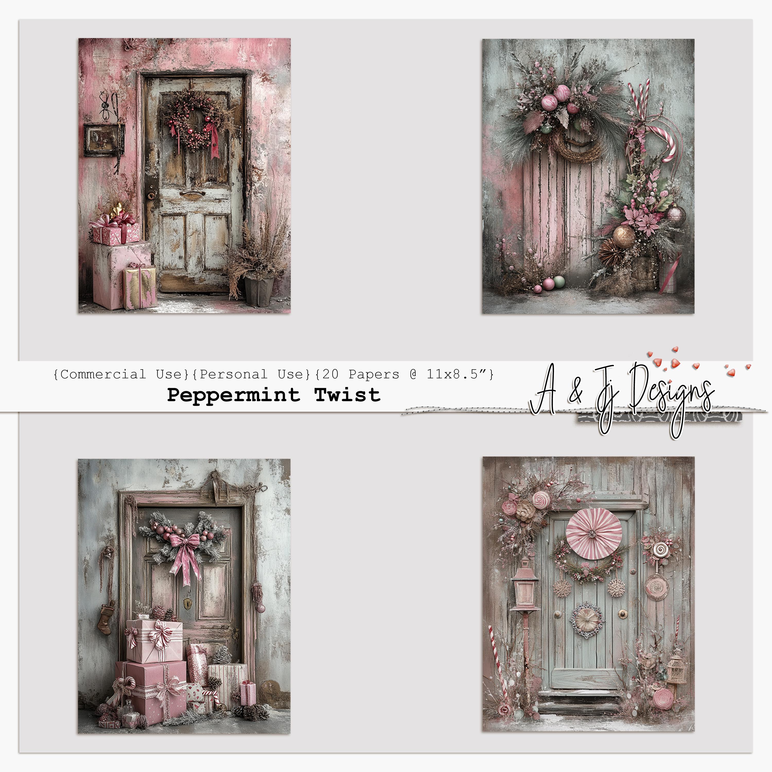 Peppermint Computer Paper Peppermint Twist, Digital Papers, Christmas Scrapbooking and Junk ...