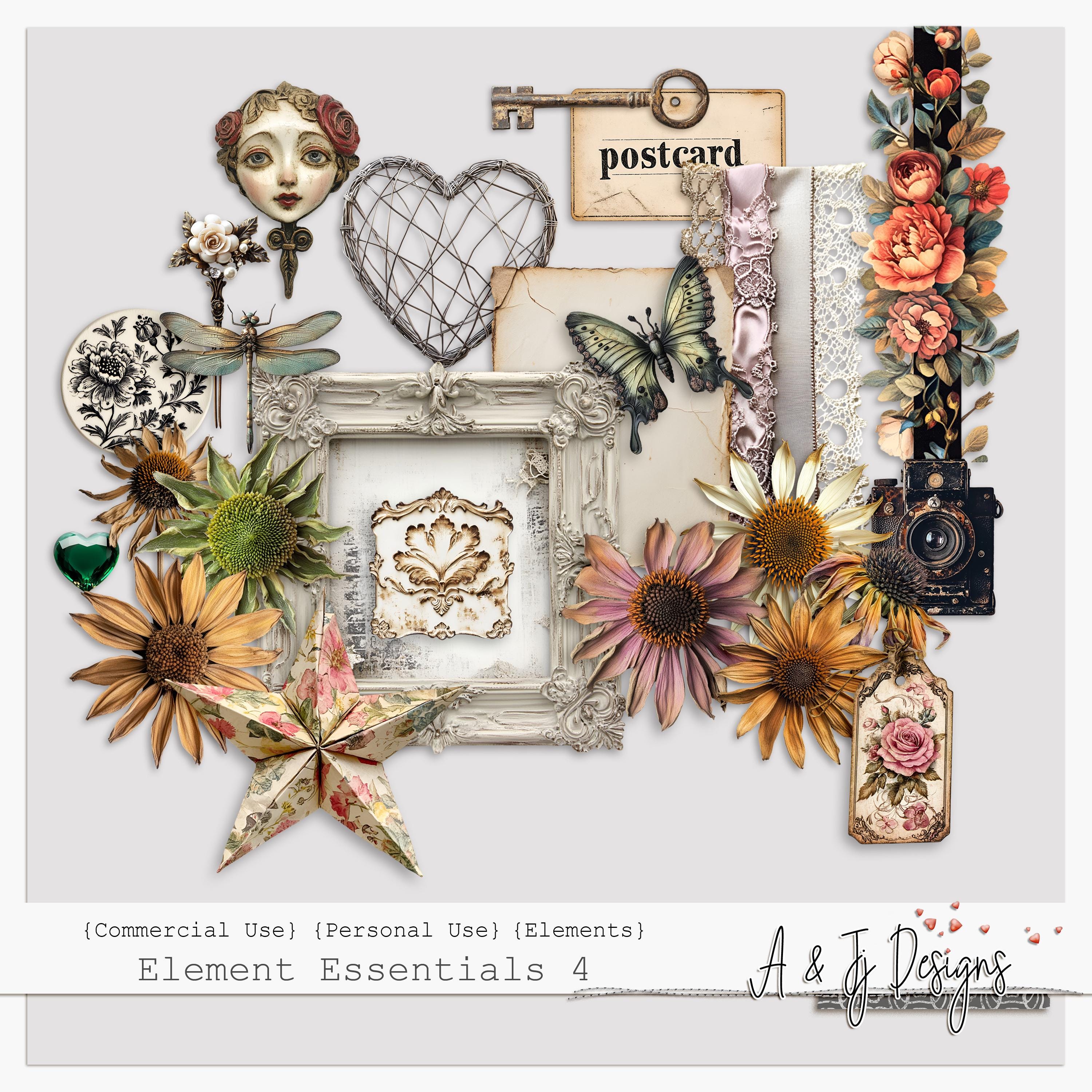 Element Essentials 4, Junk Journal Images, Commercial Use ...