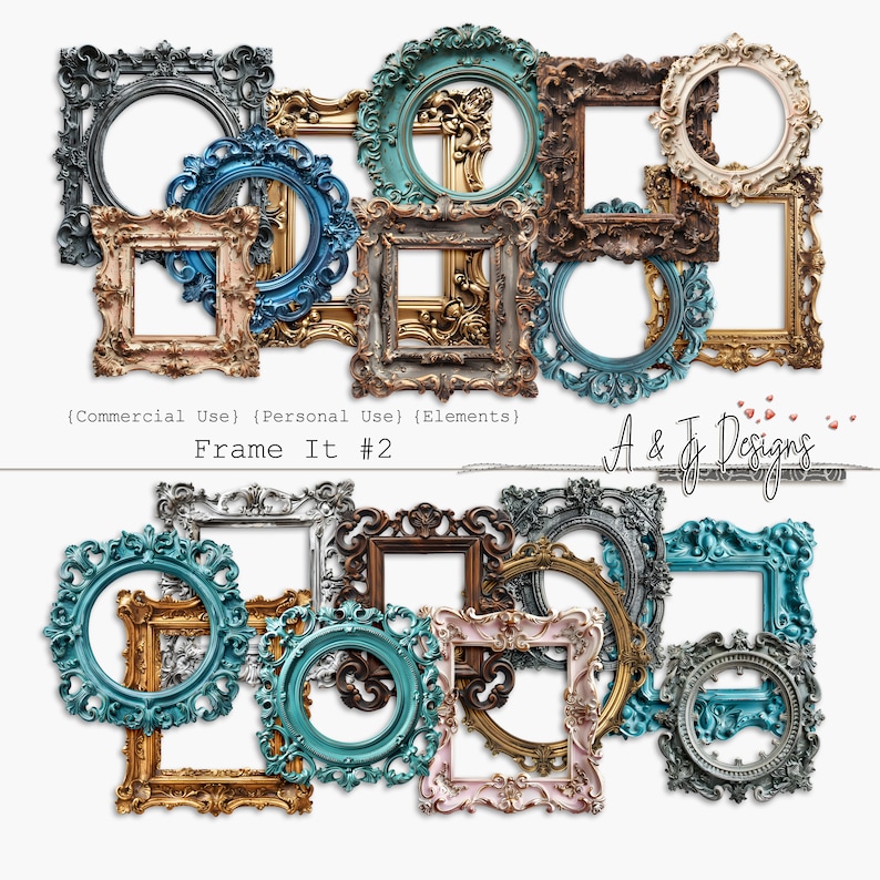 Random Picture Frames Frame It #2, Commercial Use, Elements, Clipart and Image Files ...