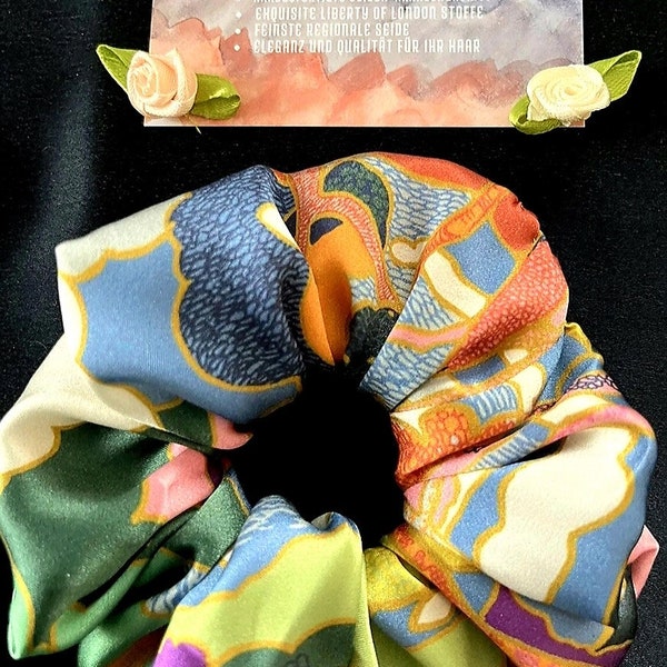 Scrunchie, élastique à cheveux, soie exclusive, soie de créateur. Fabriqué à la main en Allemagne. Particulièrement doux pour les cheveux. Bandeau en soie de « Silk my Way ».