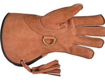 Falconry Gloves - Bird Handling Gloves -Arabic Model- Bird Lovers Gift - Falconry Brown two layer 30cm