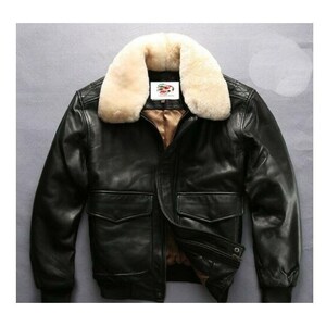 Chaqueta bomber negra para hombre, hecha a medida, 100 % piel de vaca auténtica.