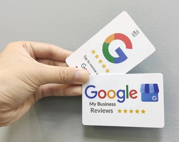 Double Sided NFC Google Review Card | Get More Reviews | Tap & Leave A ...