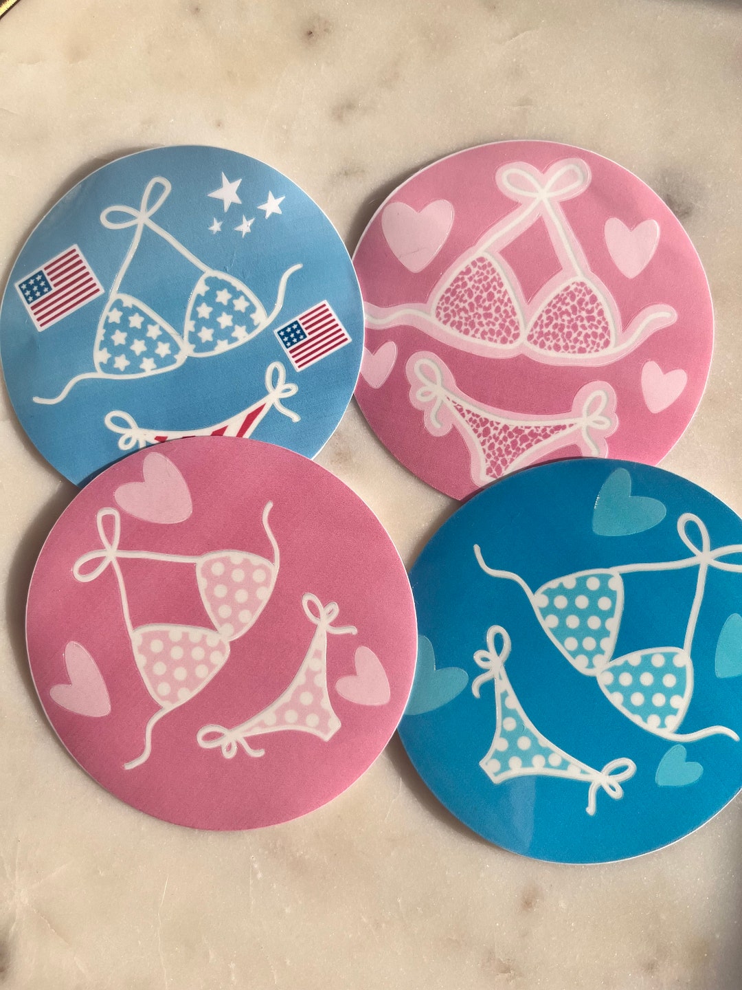 Circular Summer Bikini Sticker Sheets - Etsy