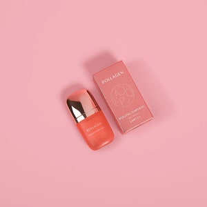 May include: A pink and gold rolling ampoule bottle with the text "ROLLAGEN ROLLING AMPOULE 20ml / 0.67 fl.oz. LAPCOS" on the label.