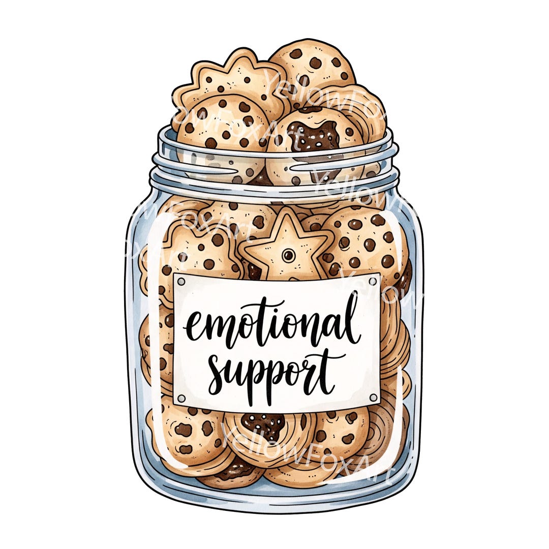 Cookie Jar PNG: Watercolor Cookies Clipart With Emotional Support