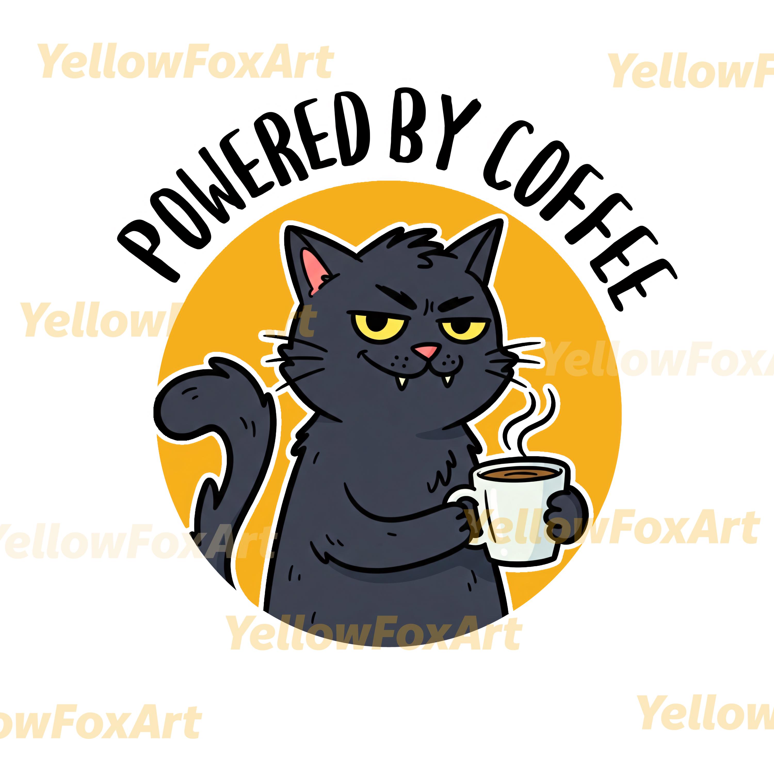 猫とコーヒー PNG：面白い動物アート（デジタルダウンロード） - Etsy 日本