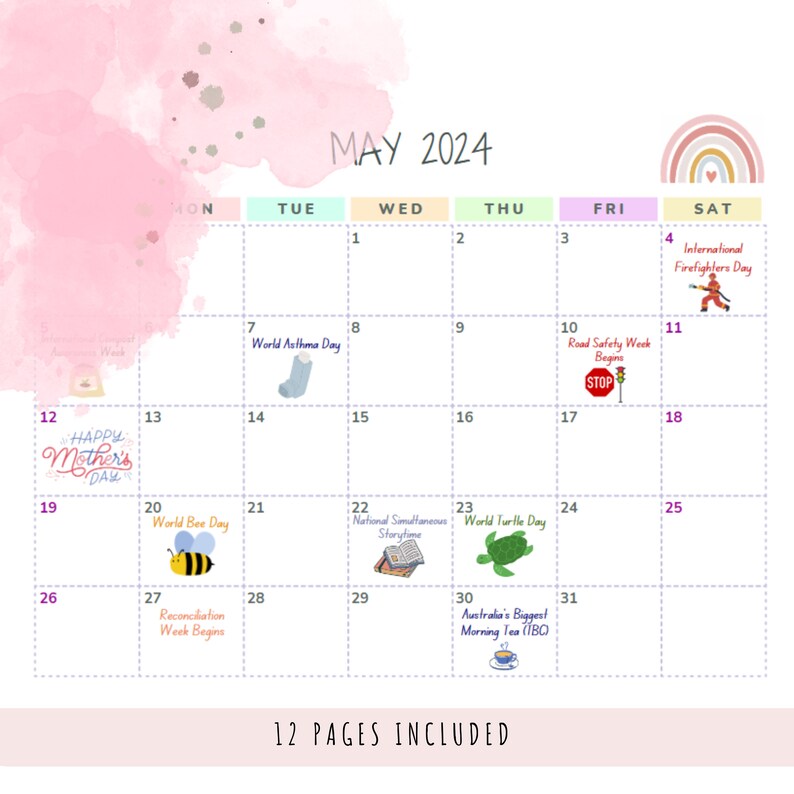 2025 Early Childhood Calendar of Events Etsy