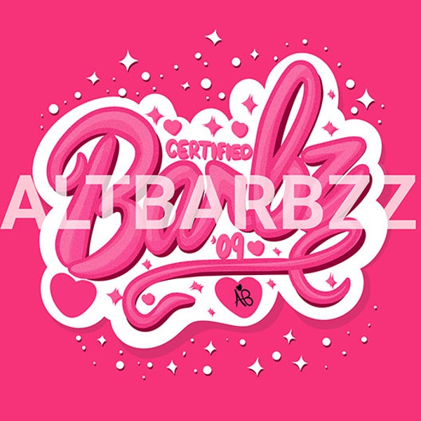 Certified Barbz, Nicki Minaj, Sparkle, for the Barbz, digital art, sticker, transparent background