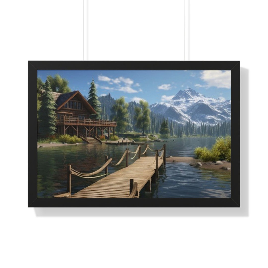 Log Cabin Framed Art, Log Cabin Home Décor, Rustic Home Décor - Etsy