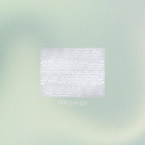 May include: A sheet of clear nail stickers with a repeating pattern of small circles. The stickers are designed to be used on fingernails.