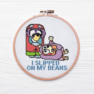 Grannies | I Slipped On My Beans | Cross Stitch Pattern | Digital