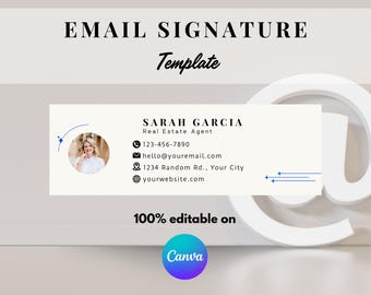 Business Signature, Gmail Email Signature, Canva Email, Real Estate Email, Email Marketing, Editable Template, Cute Email Signature