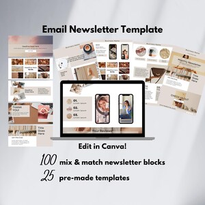 Newsletter Template, Monthly Newsletters, Email Marketing, Business Templates, Canva Template, Editable Email Template, Email Design