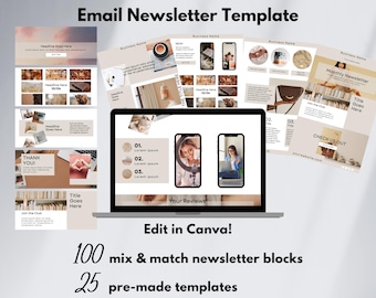 Newsletter Template, Monthly Newsletters, Email Marketing, Business Templates, Canva Template, Editable Email Template, Email Design