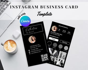Instagram Business Card, Qr Code Business Card, Unique Business Card, Minimalist Business Card Template, Ig Business Card Template