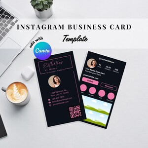 Instagram Business Card Template, Qr Code Business Card, Ig Business Card Template, Lash Business Card, Template, Custom Business Card