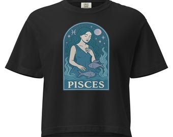 Camiseta vintage del zodiaco Piscis: camiseta astrológica 100 % algodón