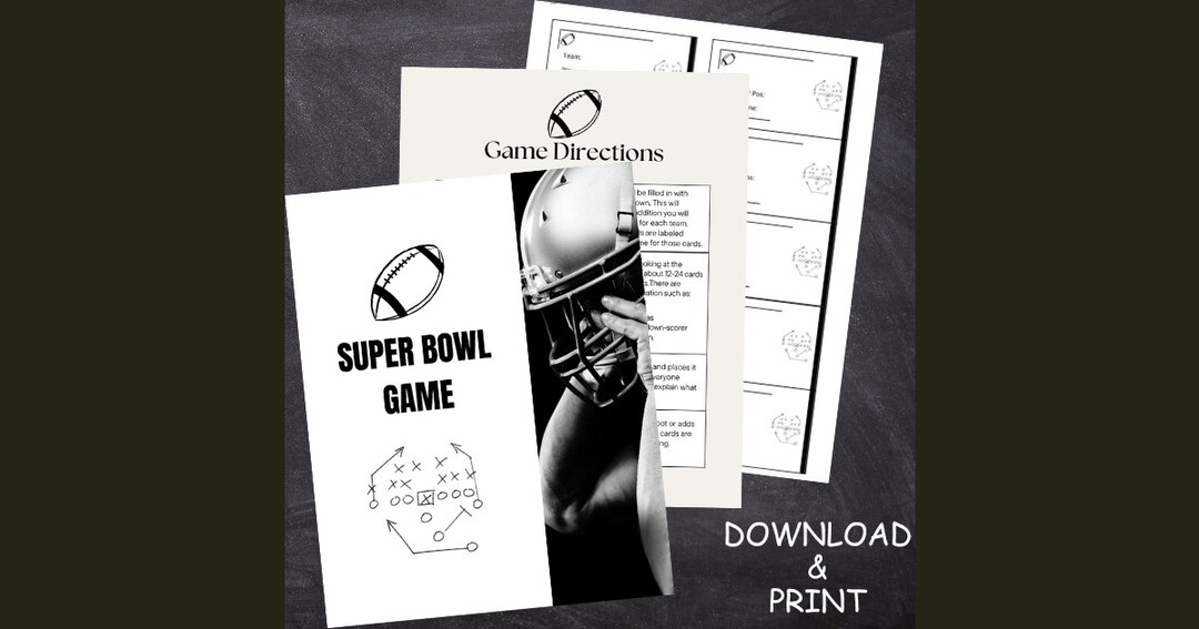 Super Bowl Printable Party Game - Etsy