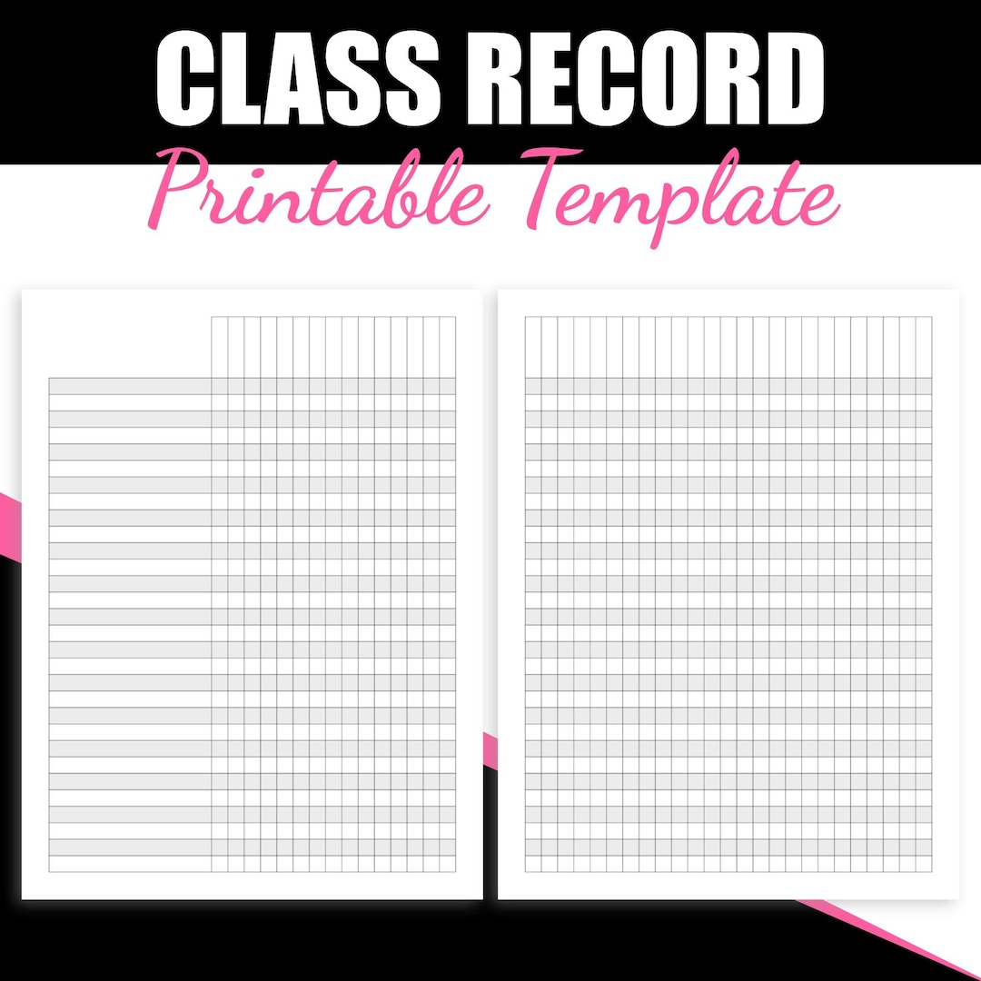 Multipurpose Record Sheets | Printable Class Record / Tracker / Sheets ...