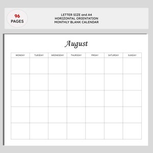 Blank Calendar, Printable Calendar, January to December, Sunday and ...