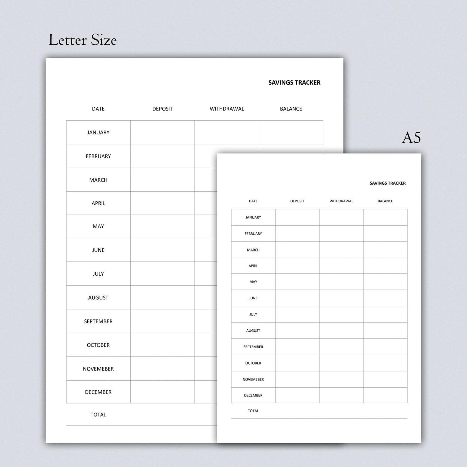 Printable Savings Tracker Version 01 January to December Savings ...