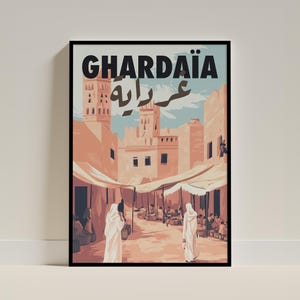 Ghardaia Poster | Algeria Poster | Affiche Algérie | size A4 A3