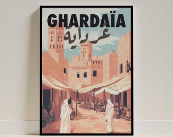 Ghardaia Poster | Algeria Poster | Affiche Algérie | size A4 A3