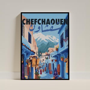 Poster di Chefchaouen / Poster del Marocco / Affiche Maroc / formato A4 A3