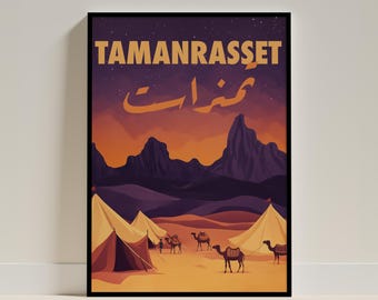 Tamanrasset Poster | Algeria Poster | Affiche Algérie | size A4 A3