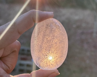 Clear Quartz Large Crystal Palm stone, Clear Quartz Palm stone, Crystal Palm Stone