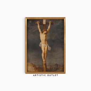 Cristo sulla croce Pittura a olio / Arte barocca / Opere d&#39;arte del XVII secolo / artista famoso / / Prodotti digitali / Negozio outlet artistico
