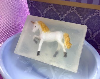 Unicorn Toy Soap: Gentle Glycerin, No Scent/Dyes, Sensory Play