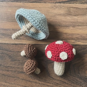 Patrón de crochet de hongo venenoso Colección de costura baja Paquete de crochet Decoración para el hogar [PATRÓN DIGITAL SOLAMENTE] [Archivo descargable]
