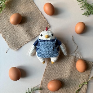 Hilda the Hen Chicken Crochet Plushie Doll Animal Pattern - [DIGITAL PDF] (Downloadable File)