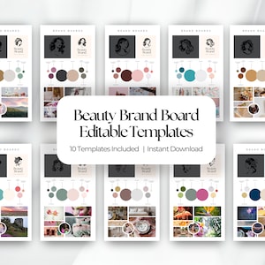 Beauty Brand Board Templates | Canva Templates | Logo Templates | Business Branding Templates | DIY Logo Design | Mood Board Templates
