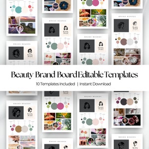 Beauty Brand Board Templates | Canva Templates | Logo Templates | Business Branding Templates | DIY Logo Design | Mood Board Templates