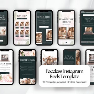 74 Aesthetic Faceless Instagram Reels, Instagram Reel Templates Faceless, Instagram Reel Templates Faceless, Templates for Faceless Reels