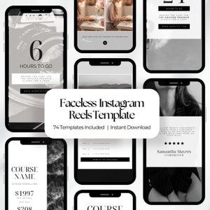 74 Aesthetic Black and White Faceless Instagram Reels for coaches, Instagram Reel Templates Faceless, Templates for Faceless Reels