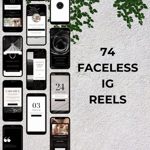 74 Aesthetic Black and White Faceless Instagram Reels for coaches, Instagram Reel Templates Faceless, Templates for Faceless Reels