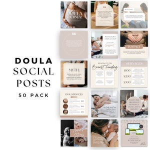 Doula Instagram Templates | Birth Doula Canva templates | Midwife Instagram | Doula Instagram Post | Social Media