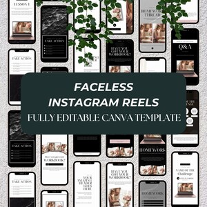 74 Aesthetic Black and White Faceless Instagram Reels for coaches, Instagram Reel Templates Faceless, Templates for Faceless Reels