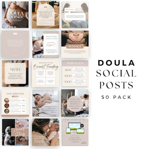 Doula Instagram Templates | Birth Doula Canva templates | Midwife Instagram | Doula Instagram Post | Social Media