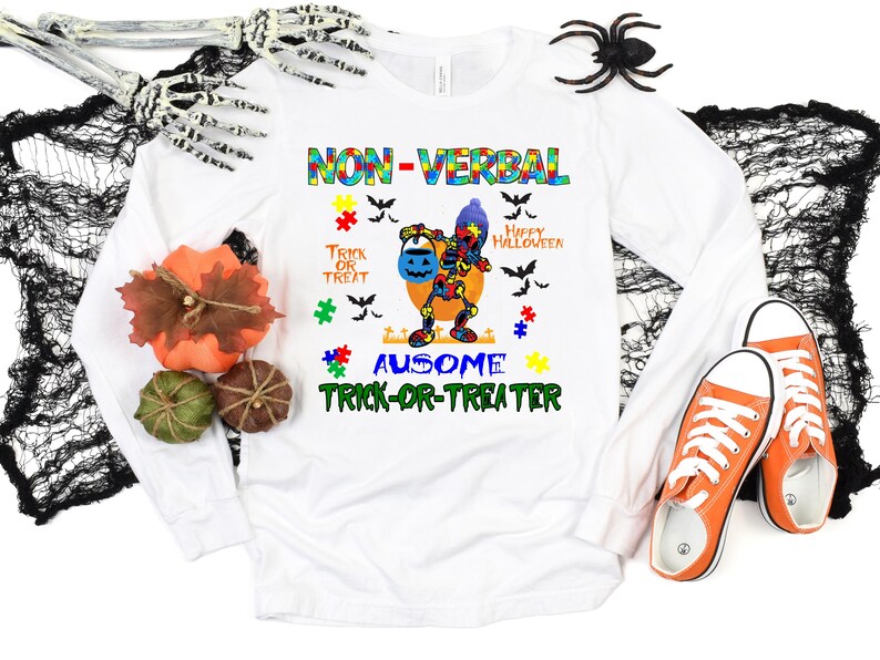 Non Verbal Autism Halloween, Digital Shirt Design Etsy