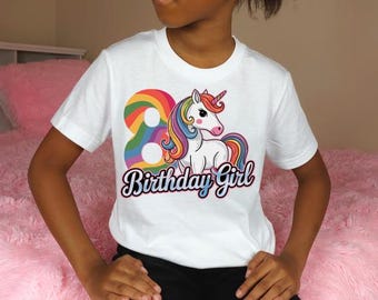 Birthday girl unicorn, 8th birthday, digital shirt design, birthday png, shirt png, DTF png, sublimation png