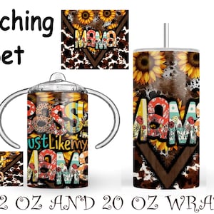sassy just like my Mama and mini matching set, 20 oz tumbler and 12 oz sippy cup digital design
