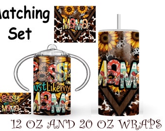"sassy just like my Mama und passendes Mini-Set, 20 oz Becher und 12 oz Schnabeltasse im digitalen Design."